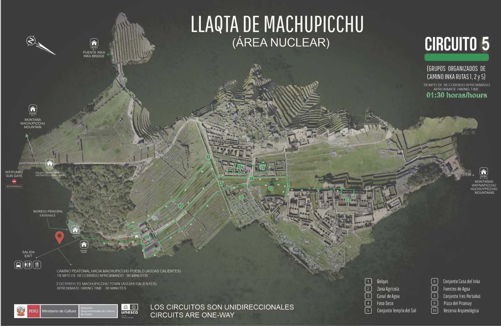 Mapa de Circuito 5 a Machu Picchu