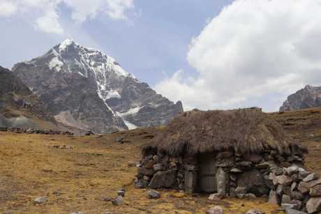 Andean houses at the 7 Lakes of Ausangate