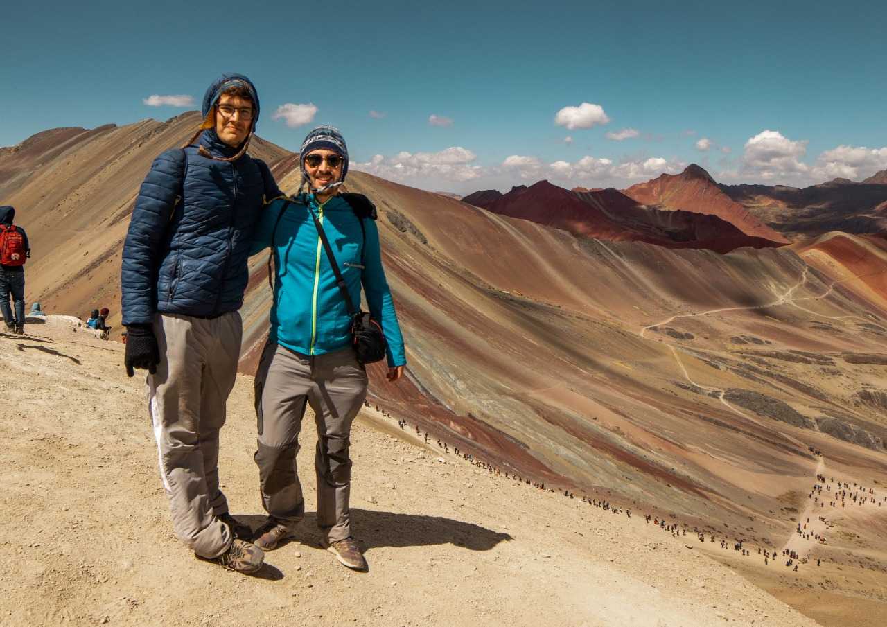 The rainbow mountain viewpoint at an altitude of 5034 m (19,834 ft)